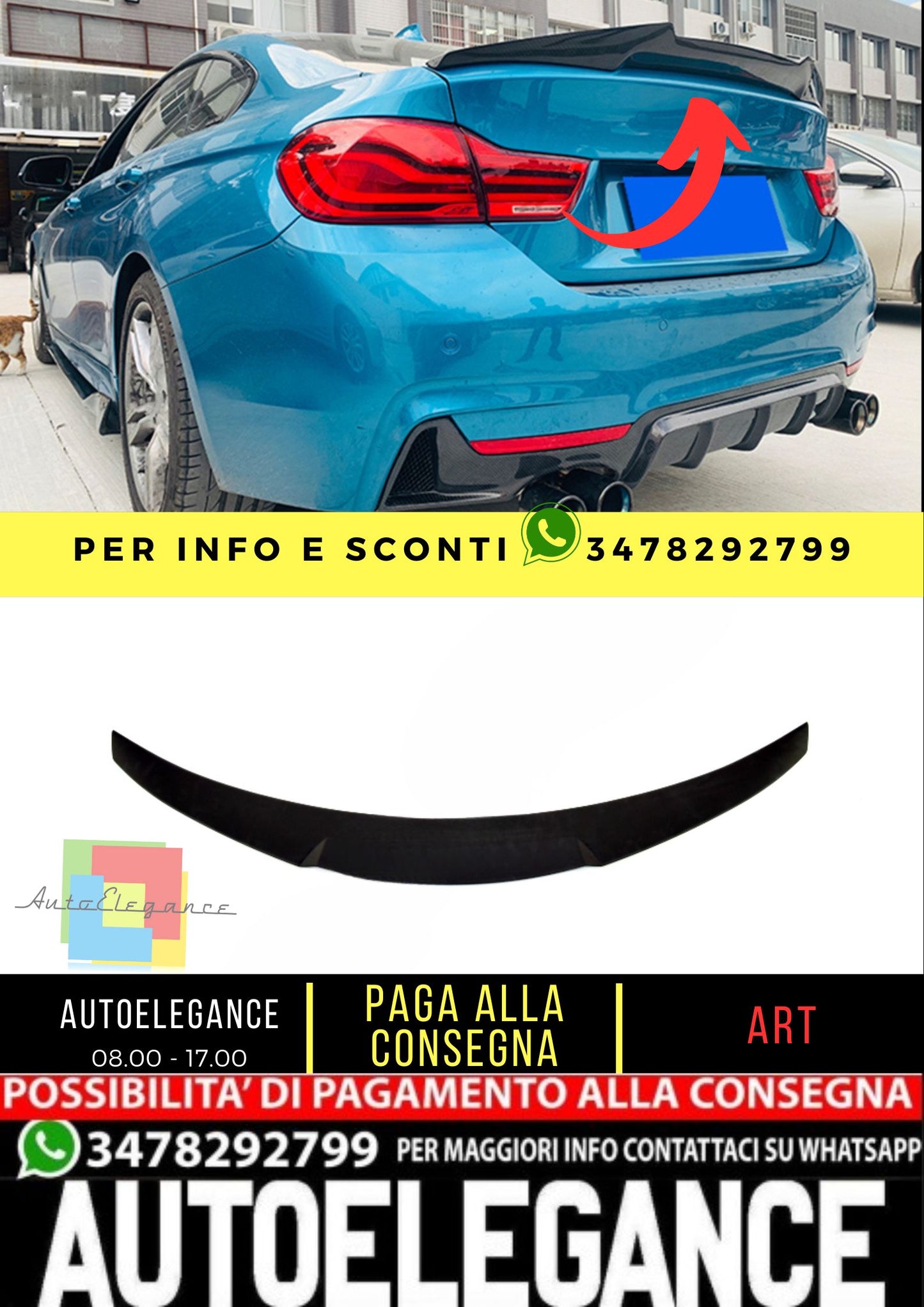 💎 SPOILER adatto per BMW 4 F36 2014-2021 Gran Coupe