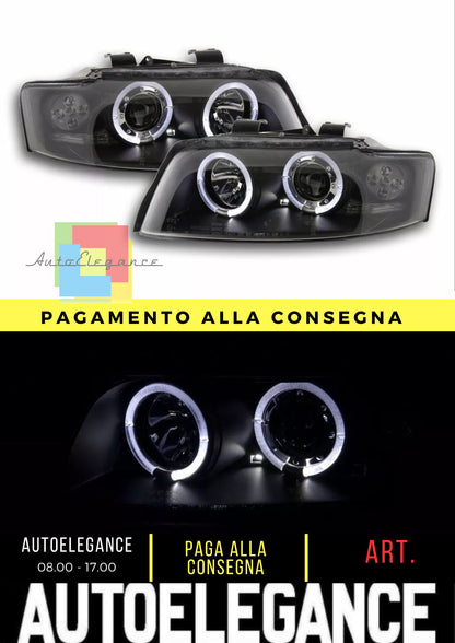 ANGEL EYES FARI PER AUDI A4 8E B6 01-04 LED LUCE DI POSIZIONE NERO