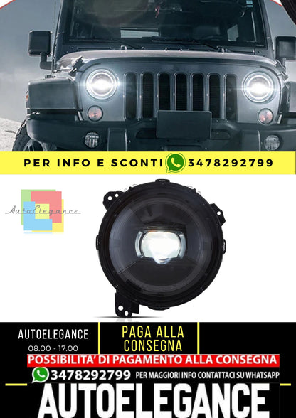 Fari anteriori Full LED per Jeep Wrangler JL JLU JT Rubicon 2018-2023 (adatti solo ai modelli JL con fari da 9 pollici)