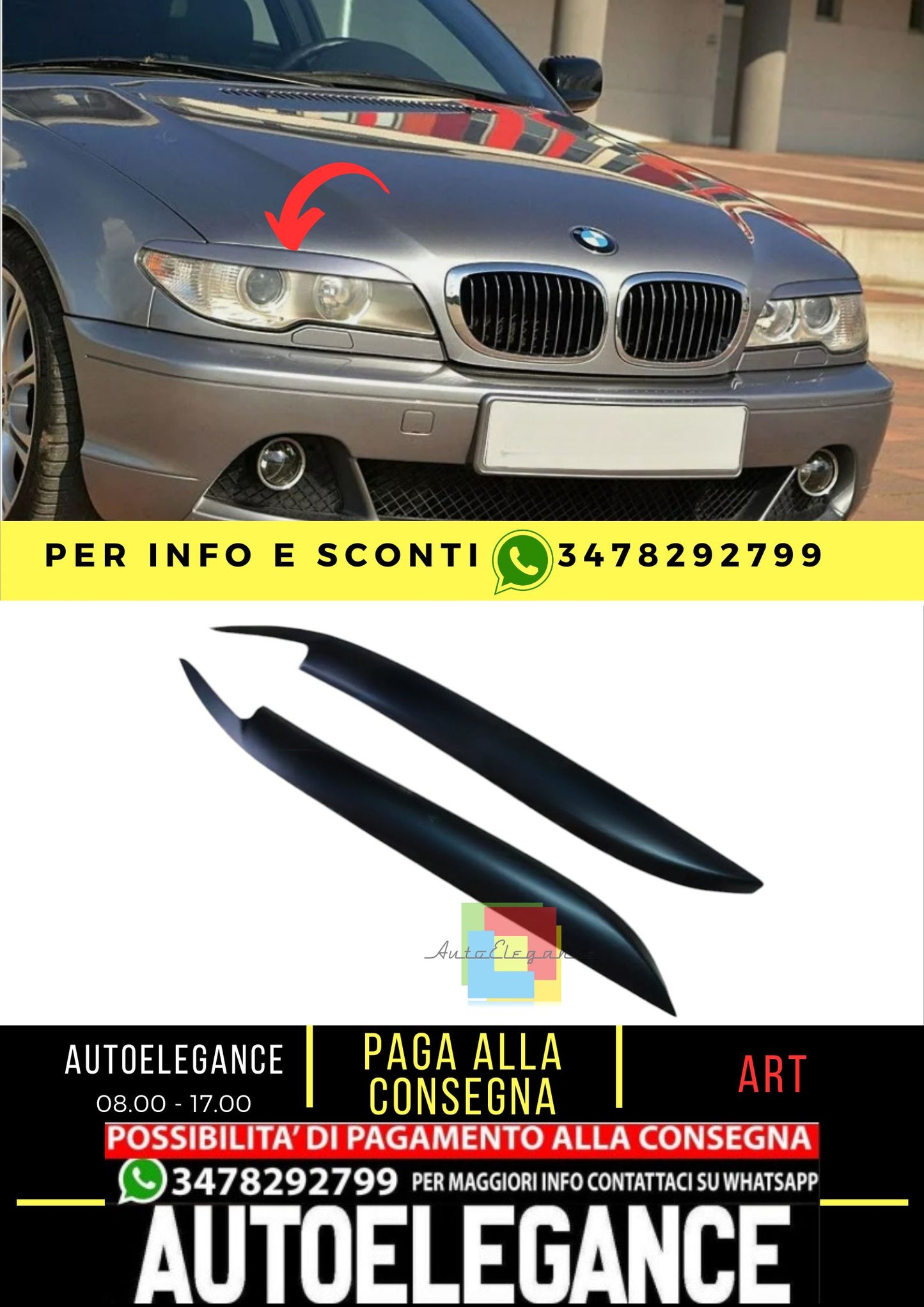 Sopracciglia per BMW 3 Series E46 COUPE 2003-2007 ABS plastica