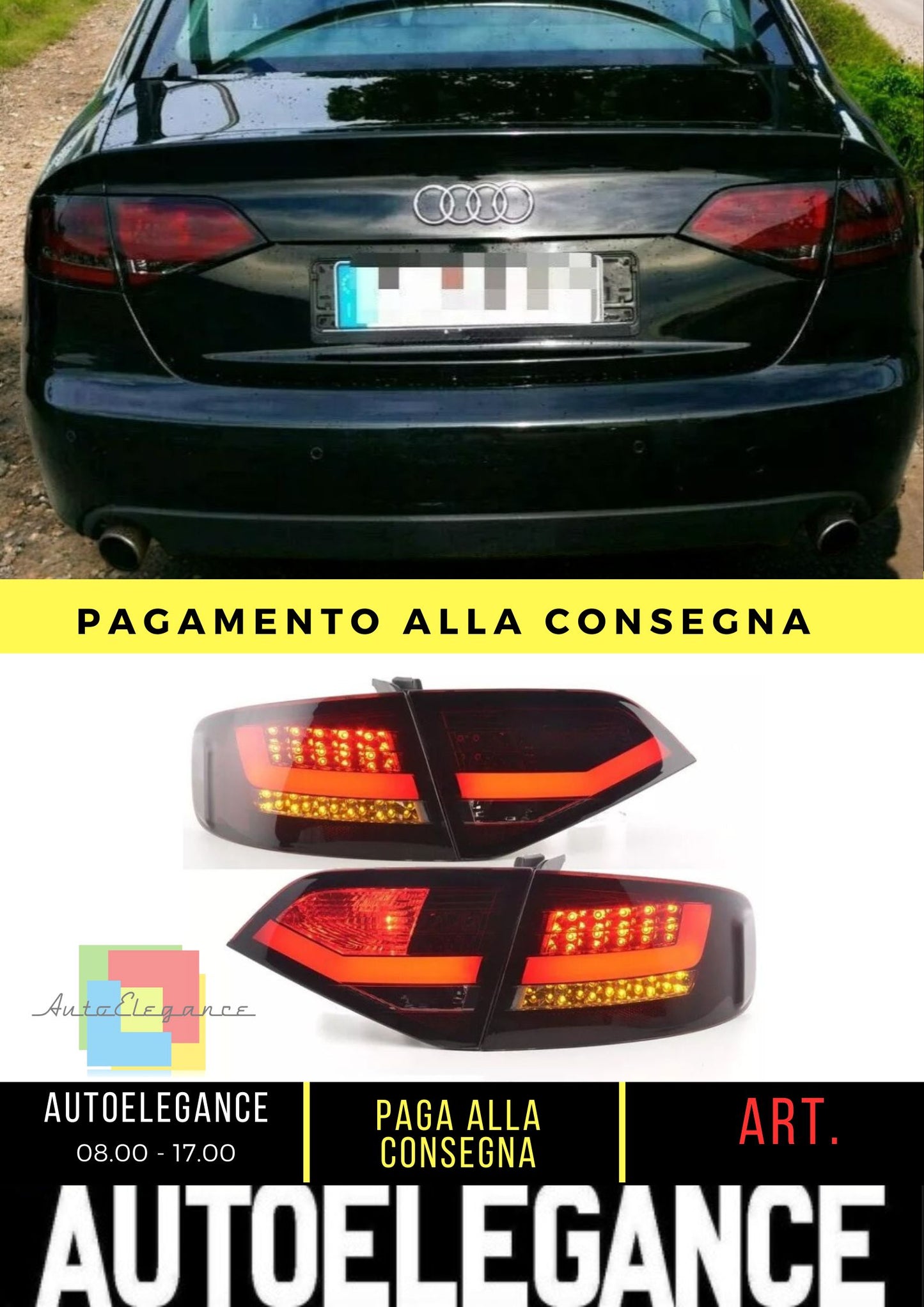 Fanali posteriori LED per Audi A4 B8 08-11 berlina luci posteriori rosse smoke