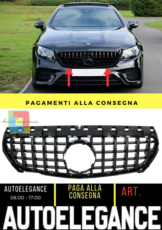 Gloss Black Front Grille for Mercedes E-Class W213 Sedan C238 (16-20)