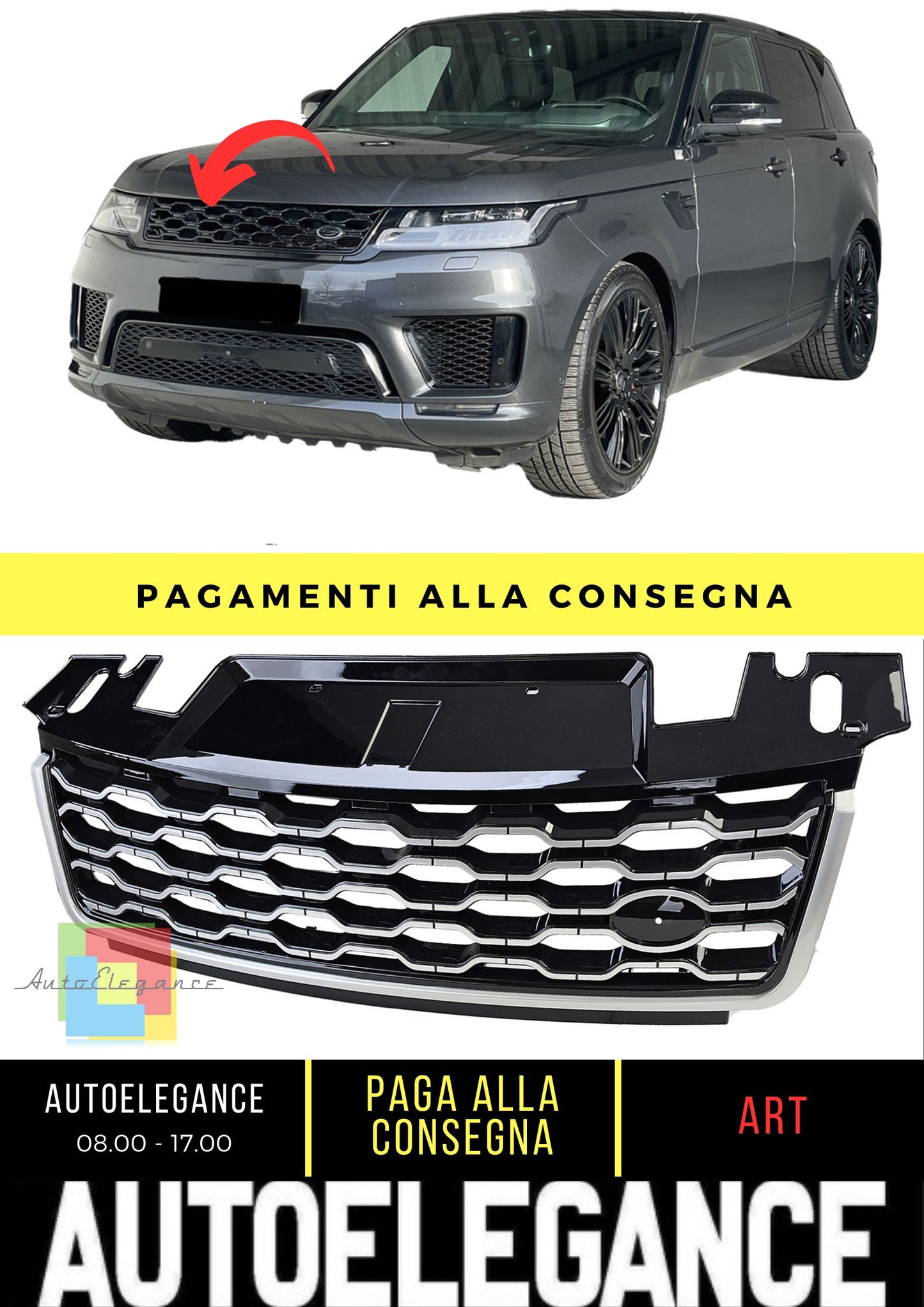 Black Silver Performance Grille for Range Rover Sport L494 2017-2022