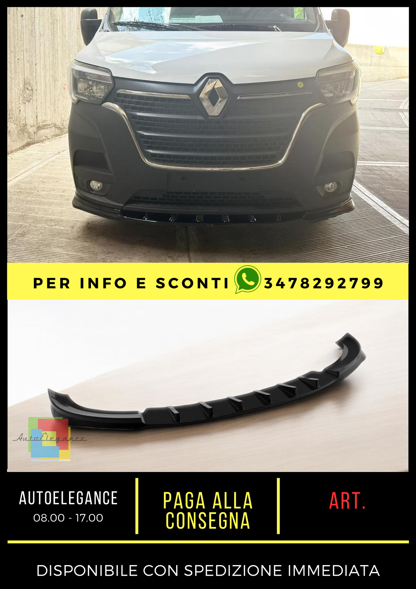 💎Front splitter suitable for Renault Master Mk3 Facelift (2019-)💎