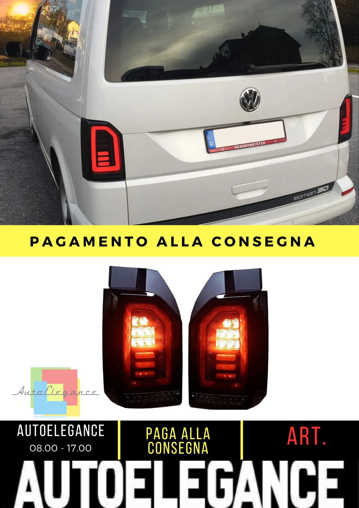 Luci posteriori LED per VW T6 bus 15-19 luci posteriori a LED nero rosso lightbar