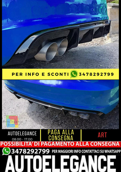 💙KIT DIFFUSORE ADATTO PER PER AUDI A3 8V S-LINE BERLINA / CABRIO 2013-16💙