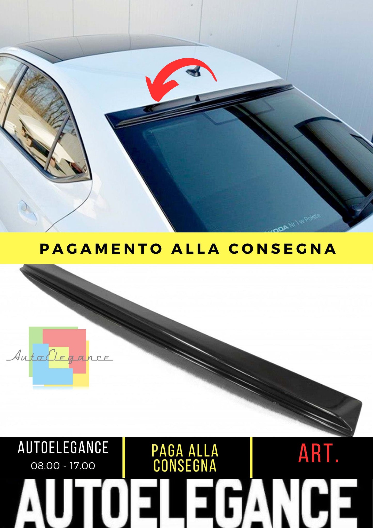 Superb MK3 Max Spoiler Tetto Posteriore Pianoforte Nero Vuoto Plastica 2015 up