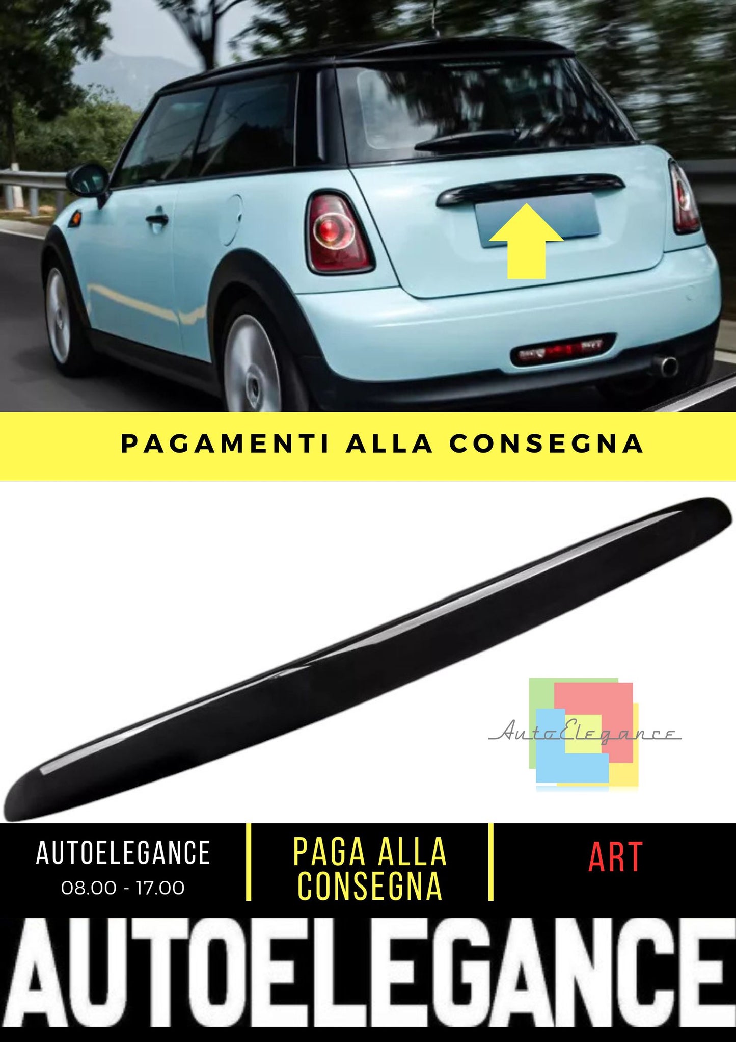 Maniglia portellone adatta per MINI berlina Clubman R56 R57 cromo lucido
