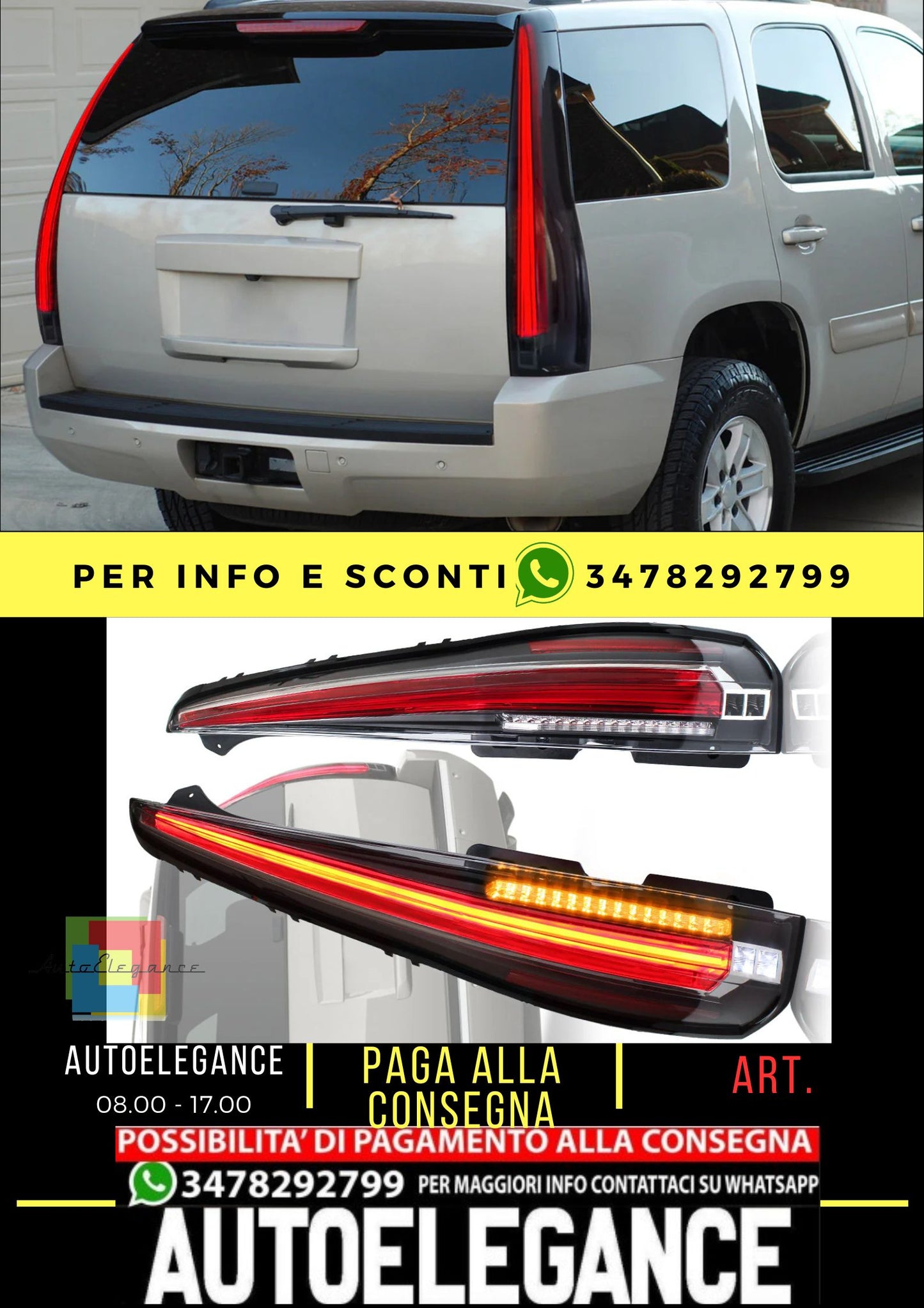 Luci posteriori suburbane GMC Yukon Tahoe 2007-2014 ABS, PMMA, materiale VETRO YAB-GMC-0156B