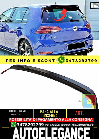 Golf 7 R/R-Line GTI Max V1 Tappo posteriore Spoiler Piano Nero Vuoto Plastica 2012/19