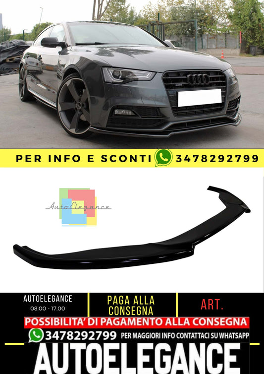 A5 B8 FL Max Front Lip Piano Black Empty Plastic / 2012 - 2015 