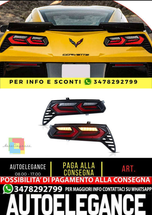 Luci posteriori a LED adatte per Chevrolet Chevy Corvette C7 2014-2019 tutti i modelli (per il Nord America)