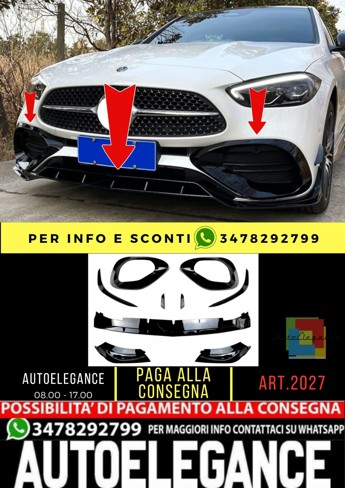 🔥SPOILER adatto per Mercedes C class W206 2021+🔥