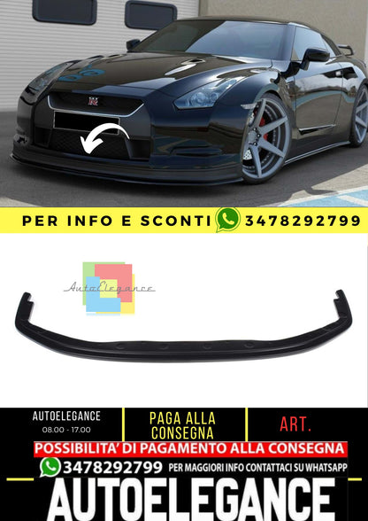 GT-R R35 MK1 Max V2 Labbro Anteriore Piano Nero Vuoto Plastica / 2007-2010
