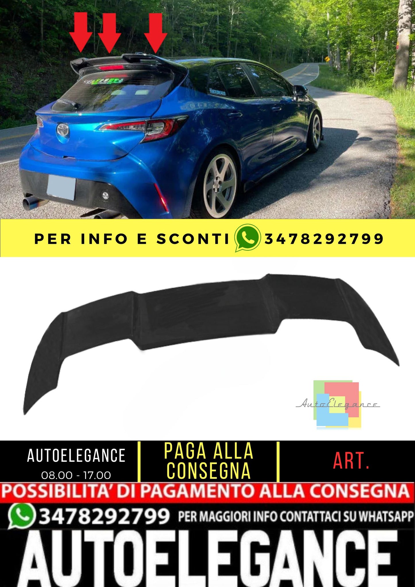 🔥SPOILER adatto per Toyota Corolla 2018+