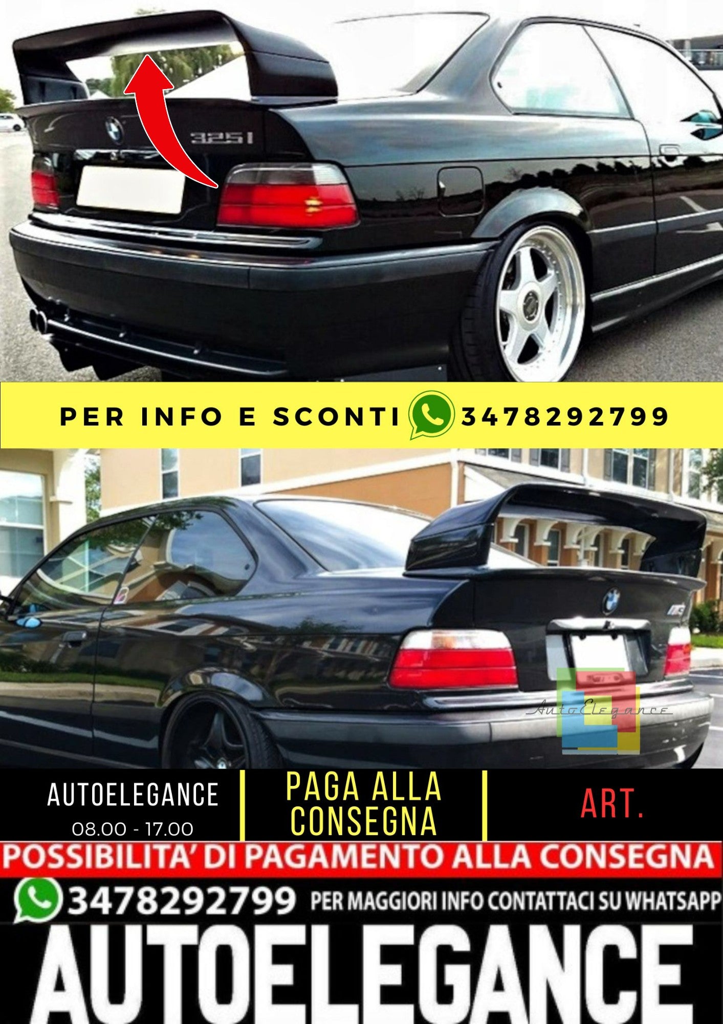 🔥SPOILER adatto per BMW 3 E36 1990-1999 ABS