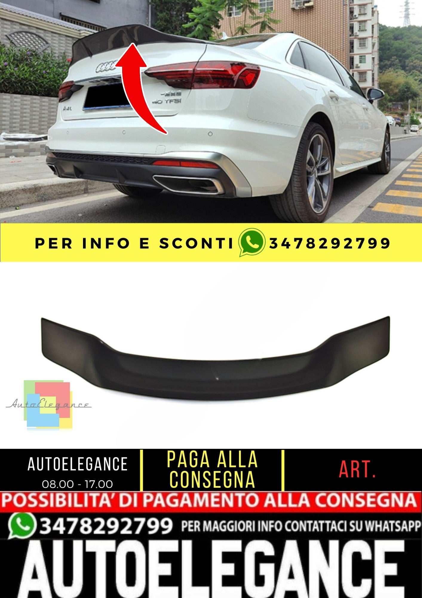🔥SPOILER adatto per Audi A4 B9 2015+