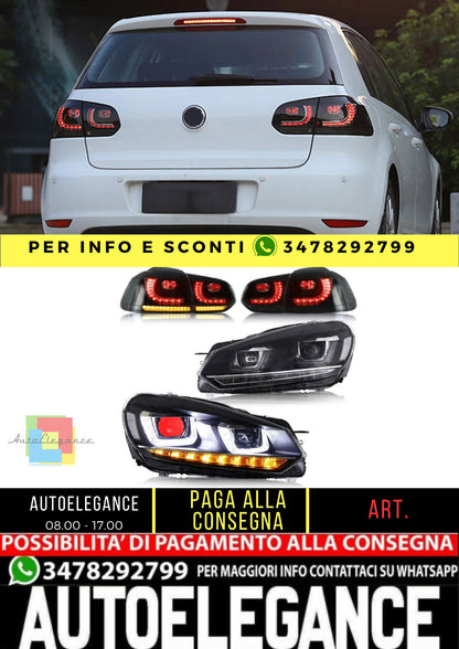 Fari con occhi demoniaci e fanali posteriori per Volkswagen Golf 6 MK6 2008-2013 (NON ADATTO a Golf GTI e GTR)