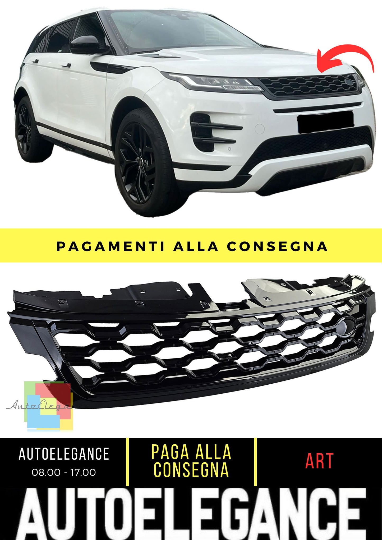 Calandra Sport Black Gloss per Range Rover Evoque L551 dal 2019