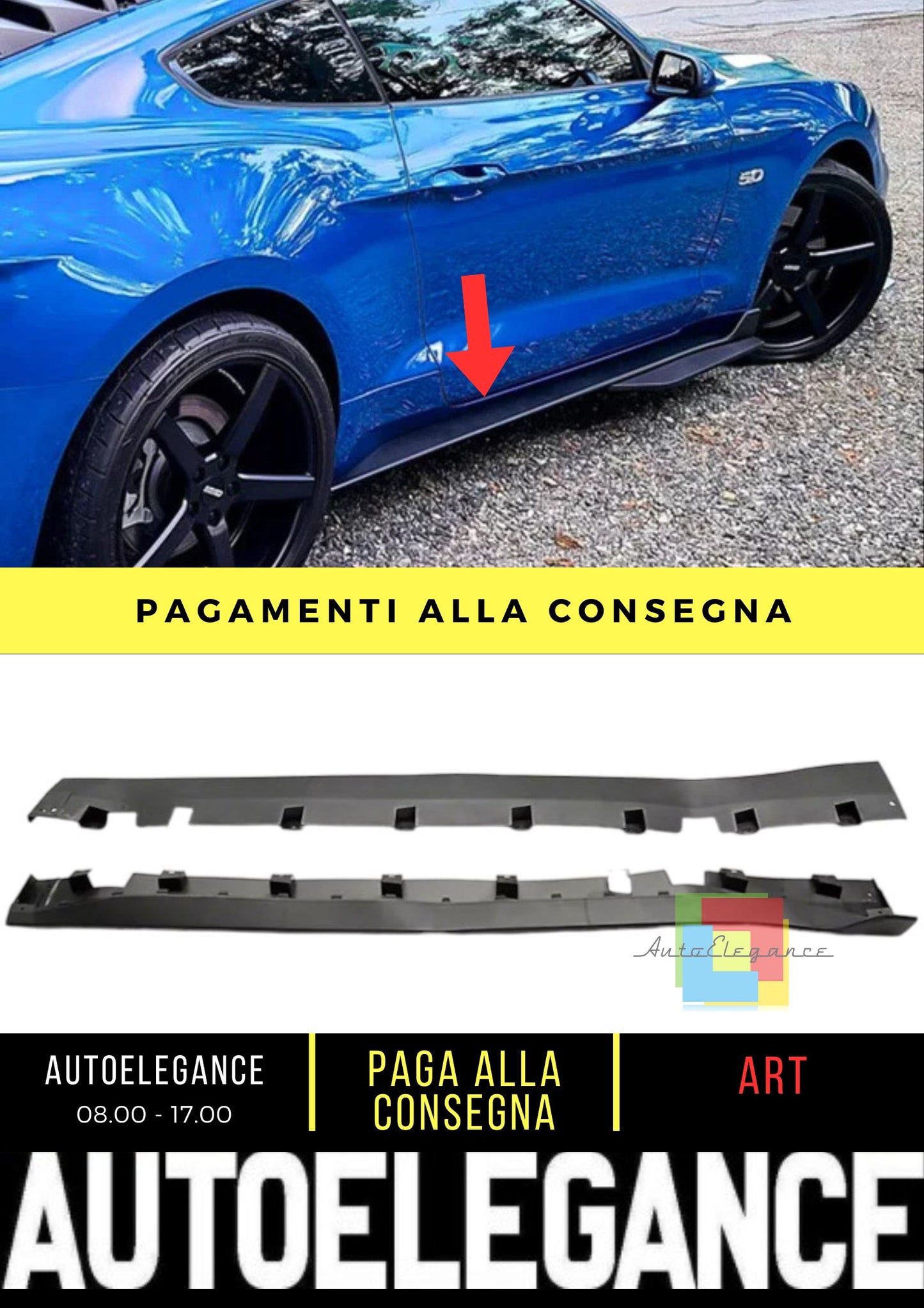 Valvole laterali stile MP GT500 adatta per Mustang 2015-2019 GT EcoBoost V6