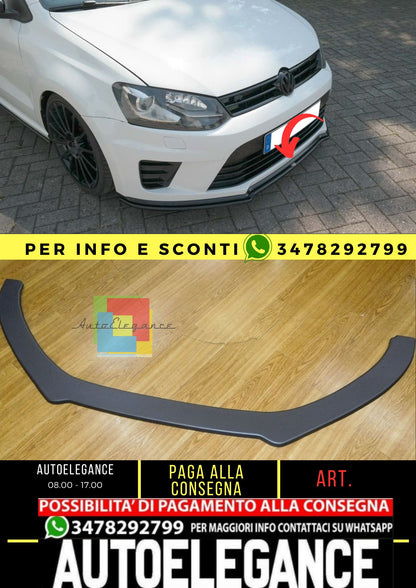 Polo Mk5 WRC Max Front Lip Piano Black Vacuum Plastic / 2009-2017