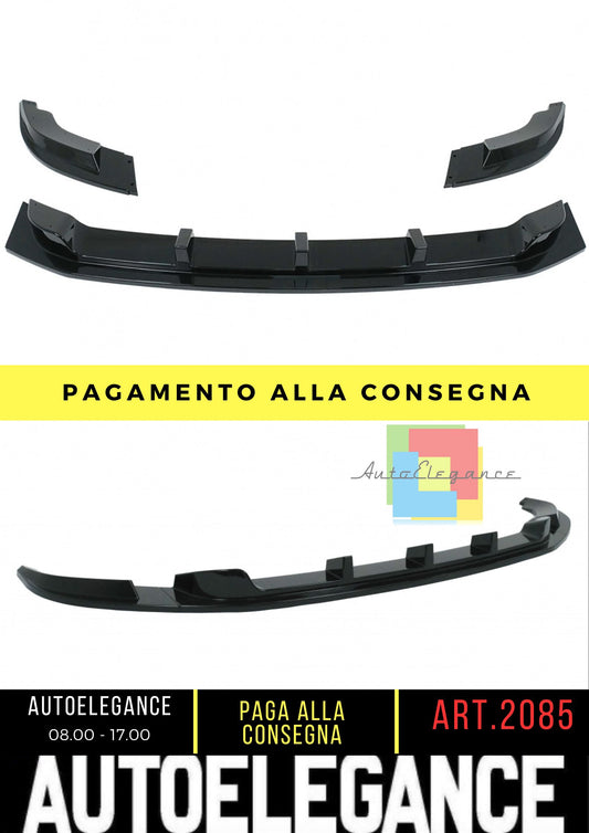 Labbro spoiler paraurti anteriore adatto per VW Transporter T6 SPORTLINE 2015 Nero lucido