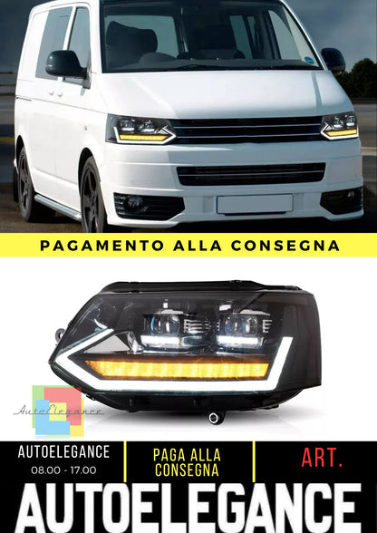 Fari Full LED per VW T5 Bus 09-15 Facelift Frecce Dinamiche Marca E