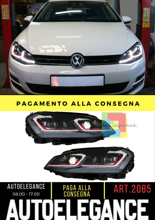 Fari a LED con guida a destra adatti per VW Golf 7 VII (2012-2017) Facelift G7.5 GTI Look Luci di svolta dinamiche sequenziali