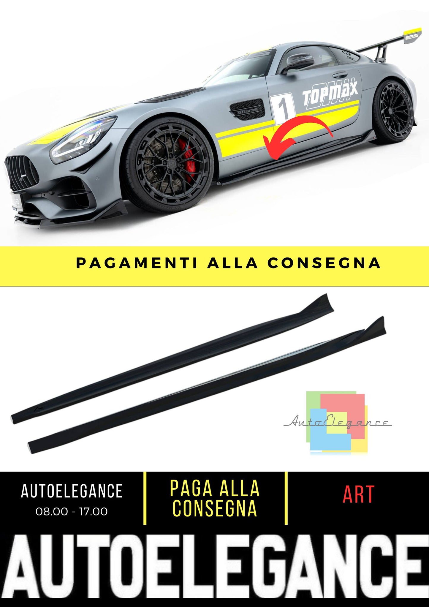 Side Skirts Diffusers Mercedes-AMG GT C C190 Facelift