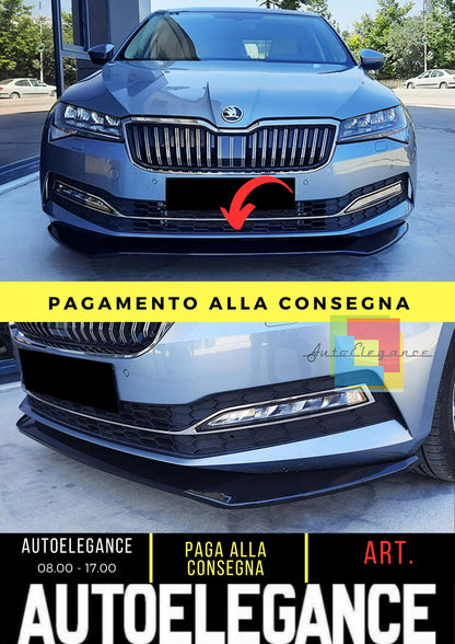 SKODA Superb MK3 Max V1 Labbro Frontale Piano Nero Vuoto Plastica / 2015-2019