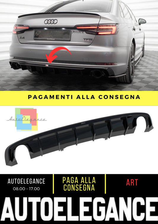 Diffusore posteriore Audi A4 S-line B9 (con terminali di scarico singoli su entrambi i lati)