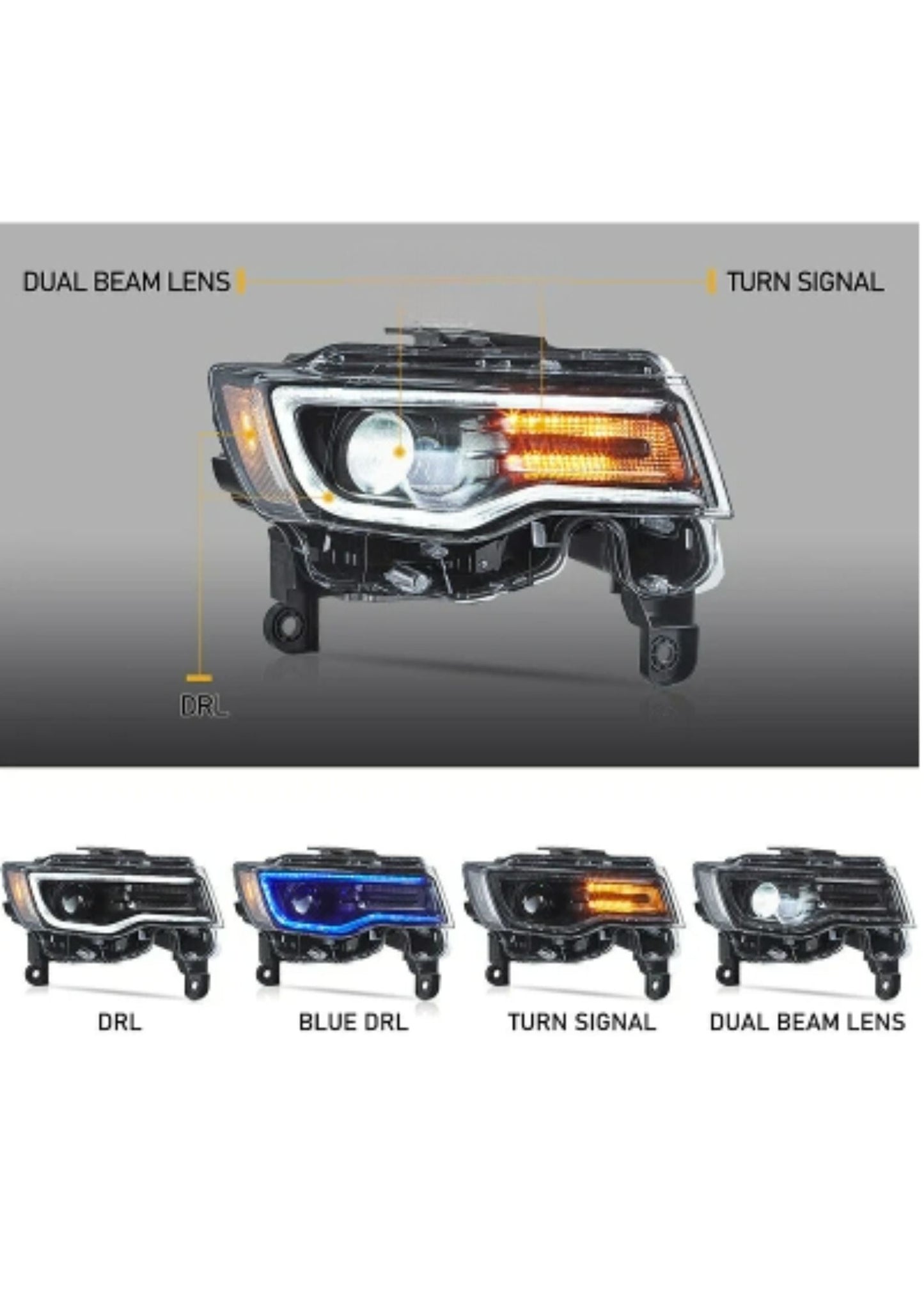 LED Headlights for Jeep Grand Cherokee 2014-2021 (WK2) 