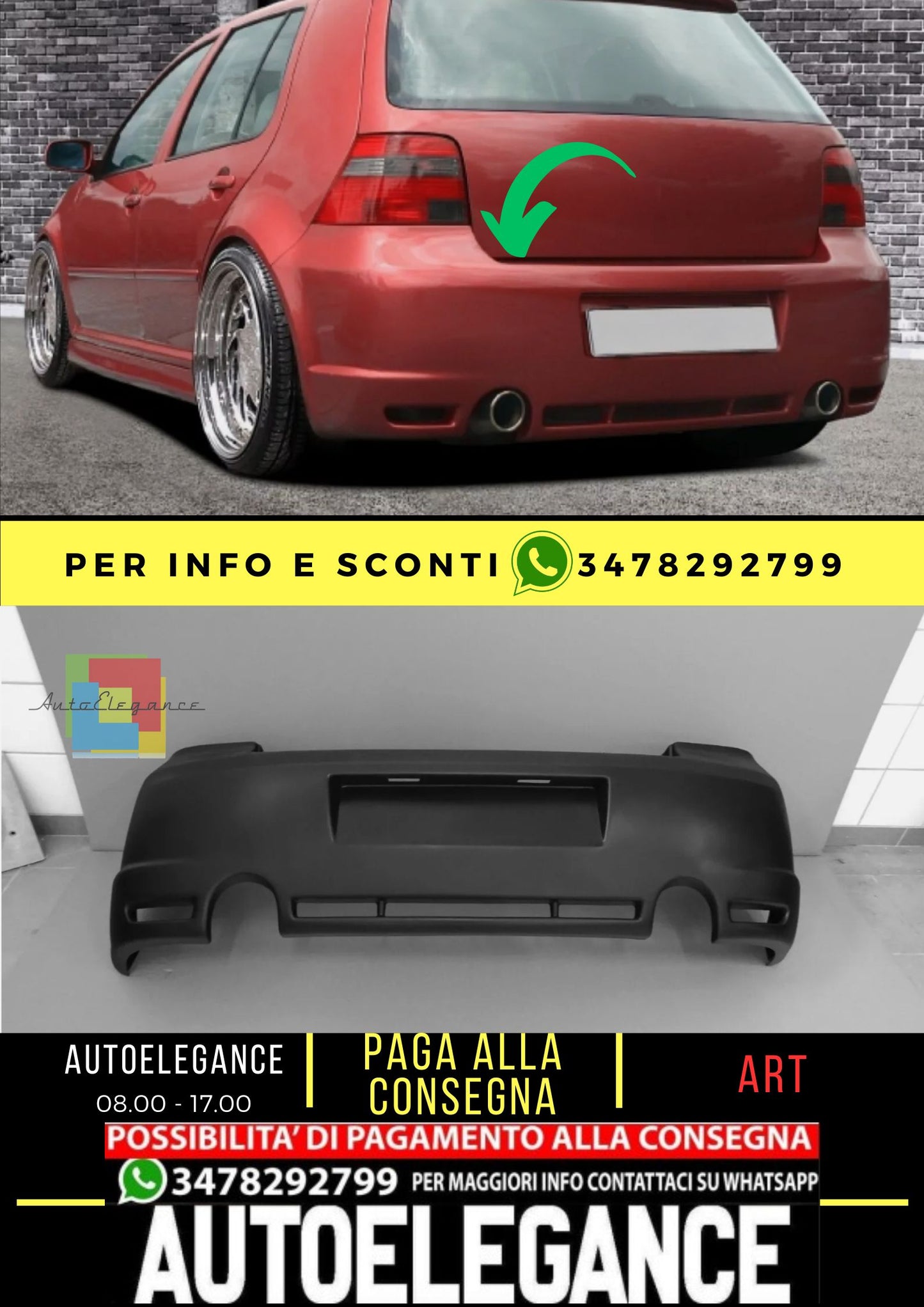 Spoiler posteriore per VW GOLF 4 1997-2005 ABS Plastic "R32 look"