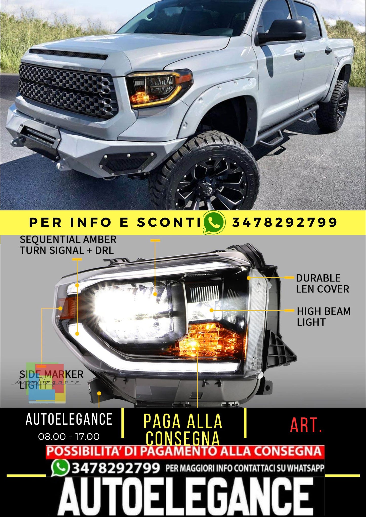 I fari sequenziali Full LED Toyota Tundra 2014-2018 NON ADATTANO 2019