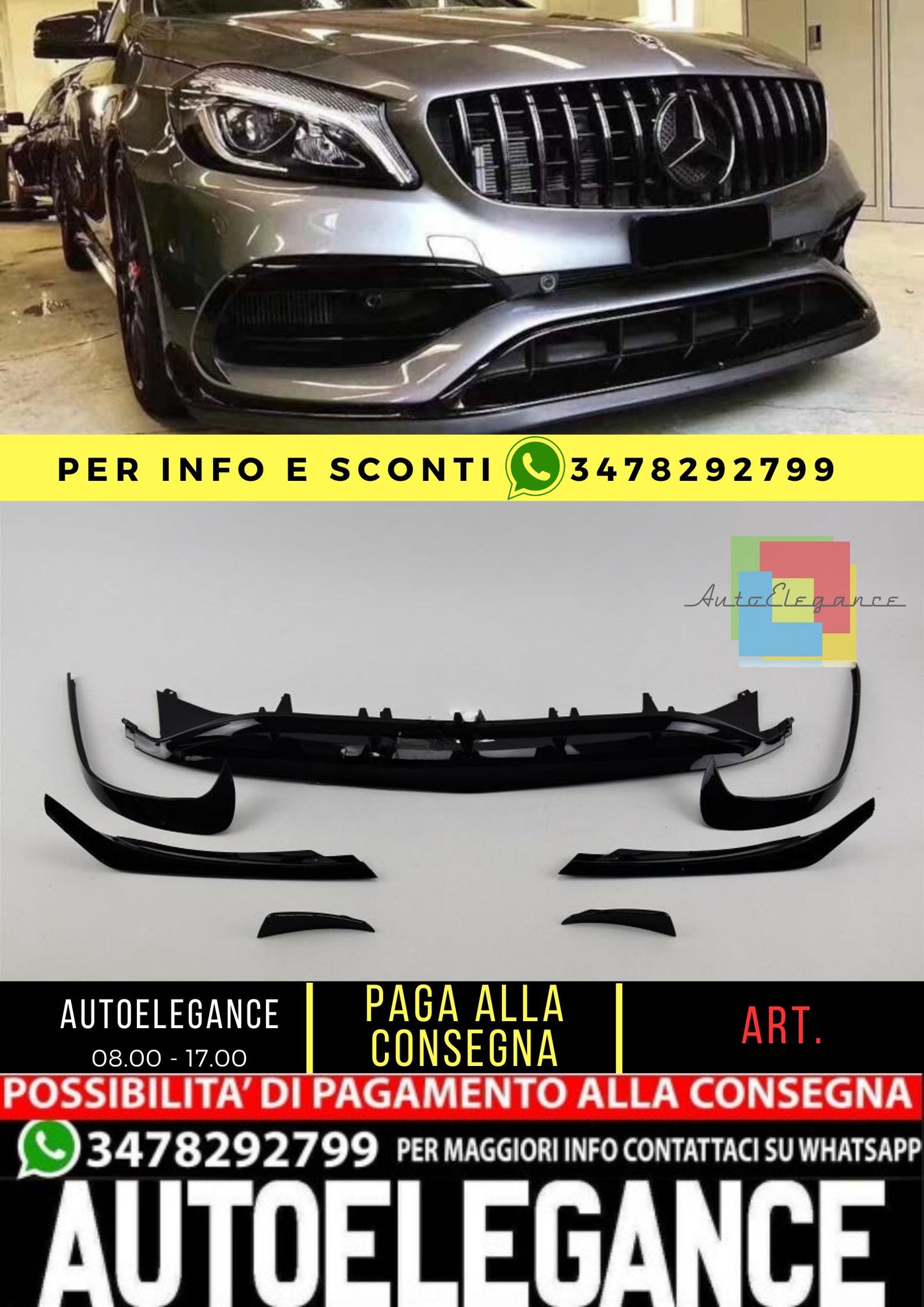 🔥SPOILER adatto per Mercedes A class W176 2015-2018