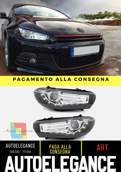Fari per VW Scirocco 08-14 nero led luci di posizione Lightbar Depo set