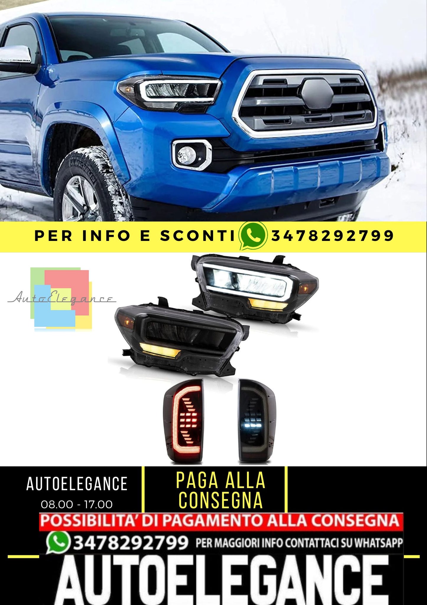 LED Headlights and Taillights Compatible with Toyota Tacoma 2016-2019