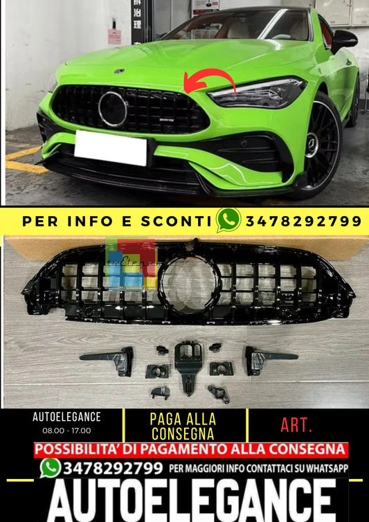 FRONT GRILLE SUITABLE FOR MERCEDES CLE W236 2024+ AMG GT PROFILES GLOSS BLACK
