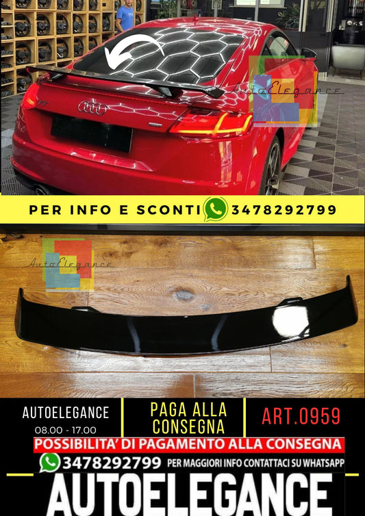 0959 SPOILER RSTT 8J TT FV A5 A6 A7 BERLINA LOOK RS NERO LUCIDO