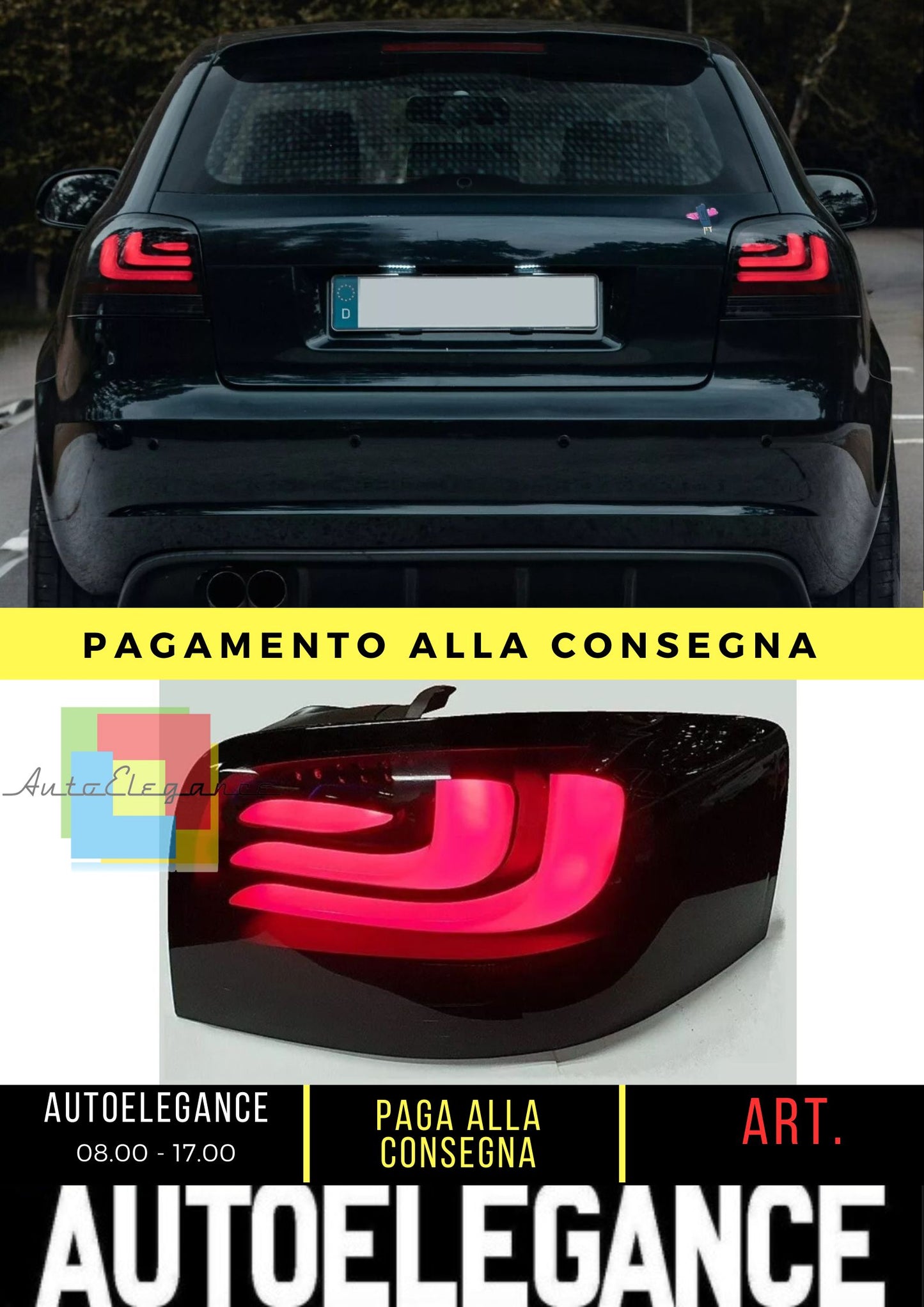 Luci posteriori LED per AUDI A3 03-12 luci posteriori nere frecce sinistra destra