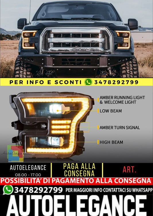 Fari per proiettori a LED per modelli alogeni FORD F150 2015-2017 (non adatti per Raptor)