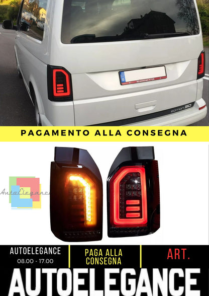 Luci posteriori LED nere per VW T6 Multivan Transporter Bus 15-19 rosse lightbar