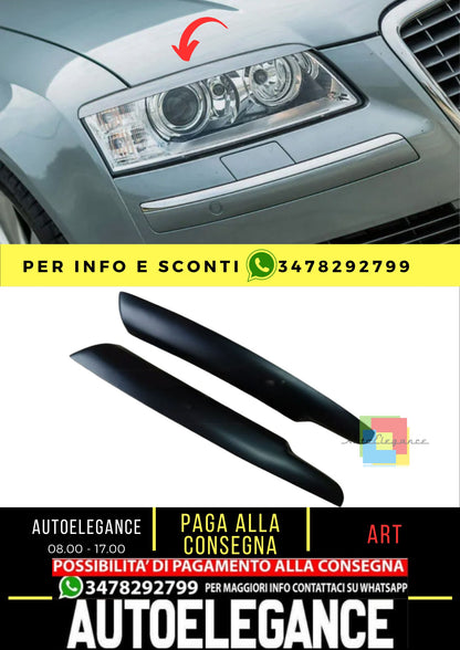 Sopracciglia per AUDI A8 D3 4E Facelift 2005-2008 headlight eyelids lids ABS
