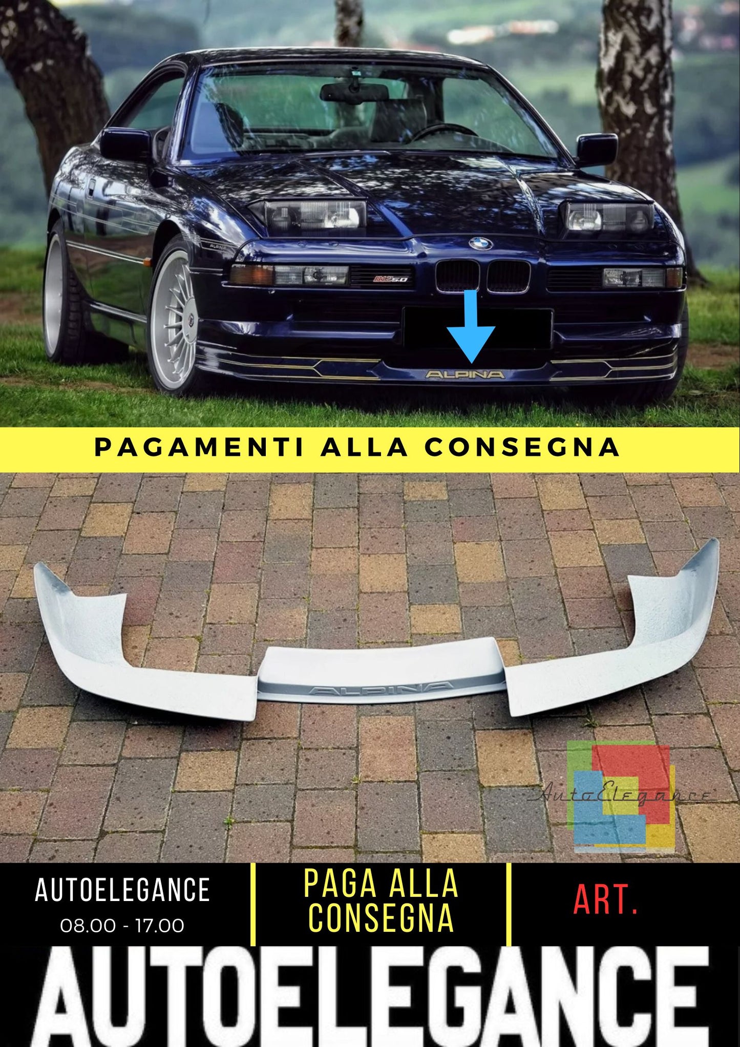BMW 8 E31 B12 ALPINA look - GONNA ANTERIORE / LABBRO / SPOILER