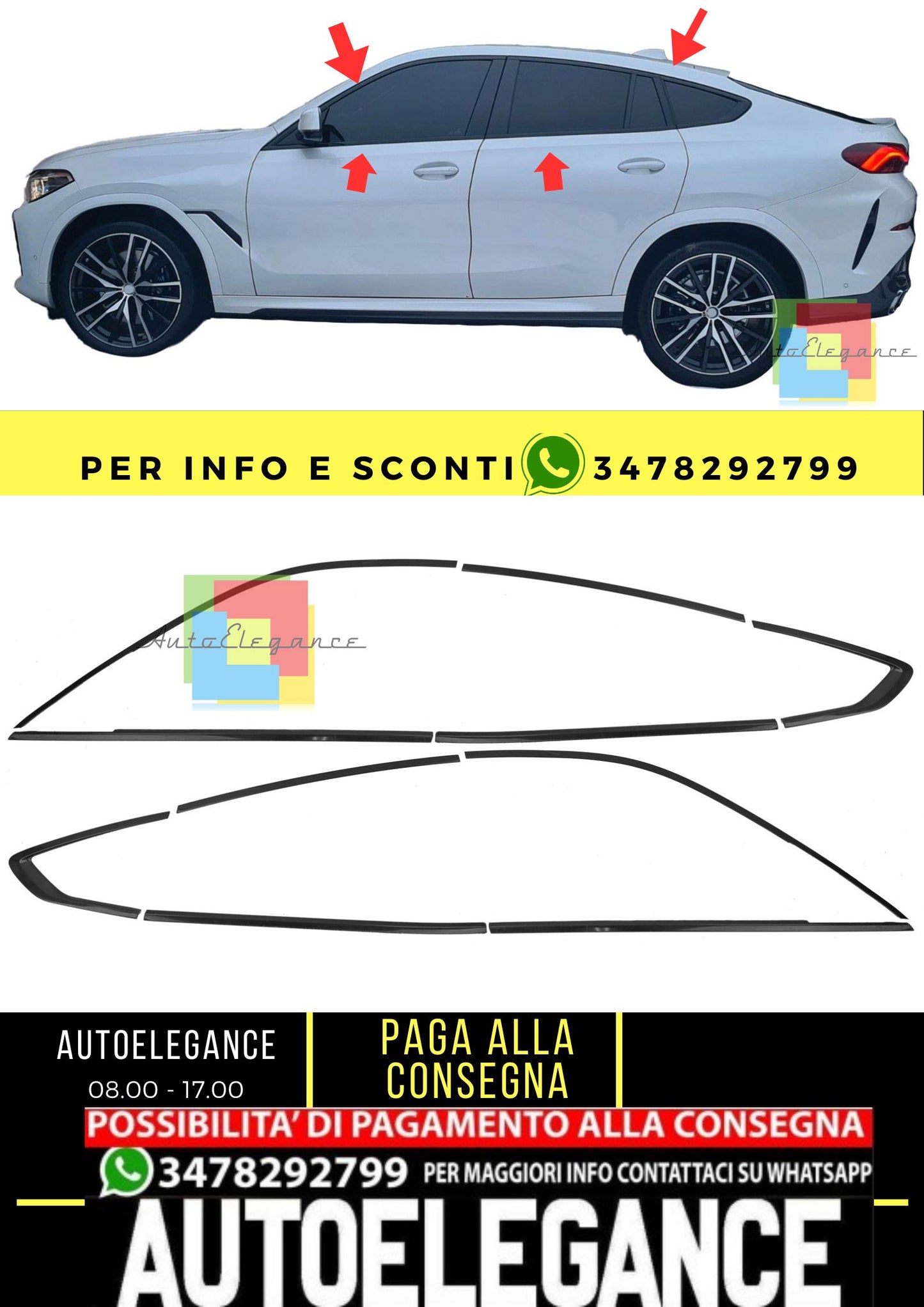Copri fienstrini nero set di finiture BBMW X6 G06 dal 2019