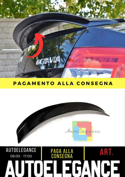 Octavia Mk3 RS Max Tappo Bagagliaio Posteriore Spoiler Piano Nero Vuoto Plastica 13 in poi