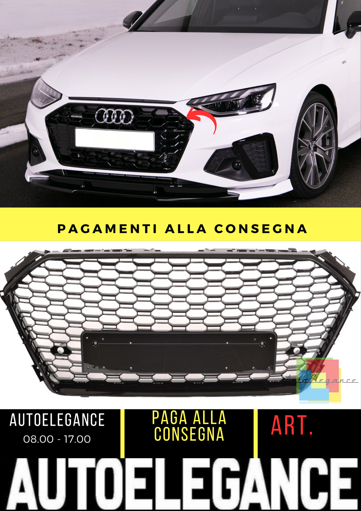 ❤️Griglia adatto per Audi A4 B9 (8W) Sedan Avant 2015-2019 ❤️