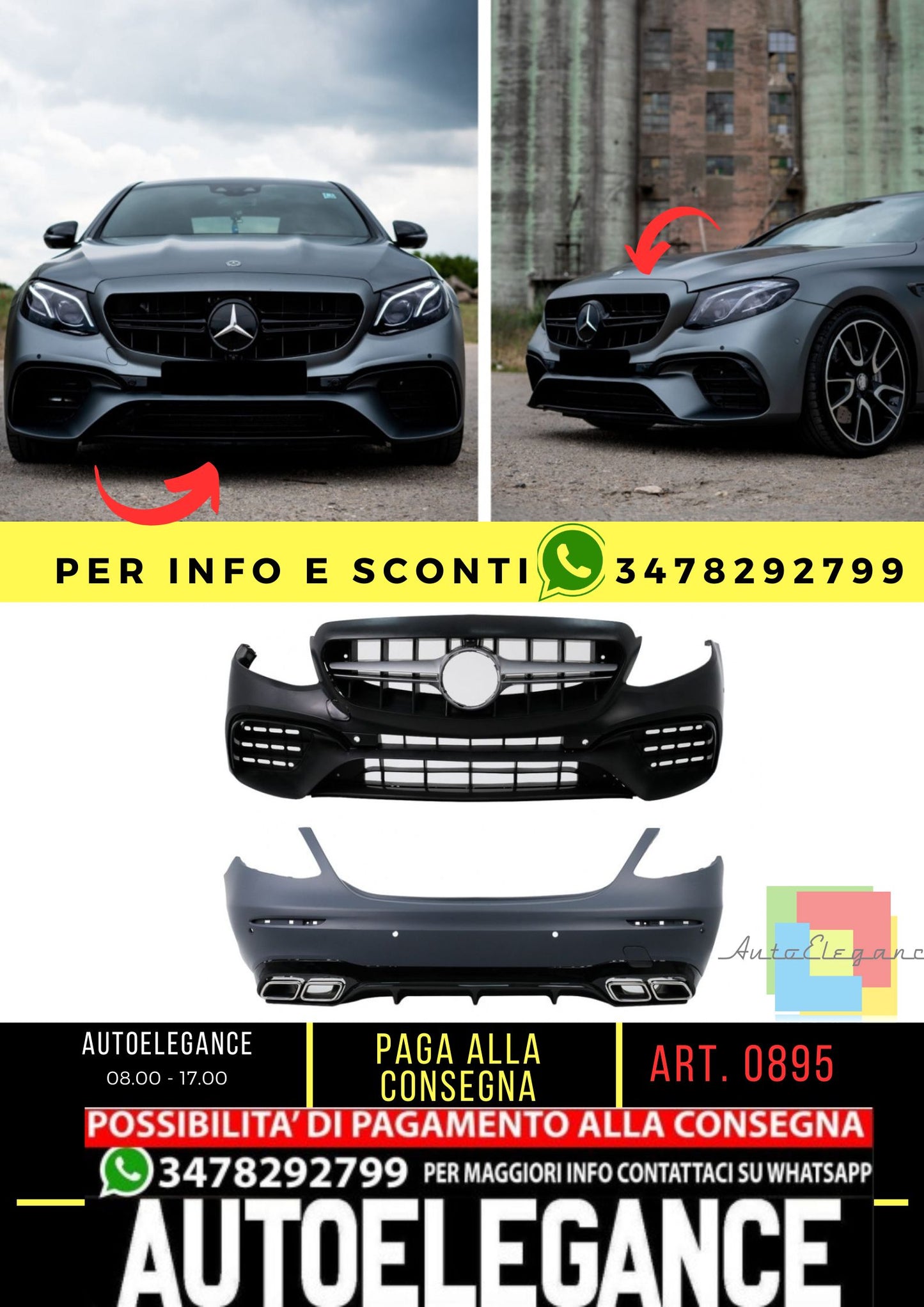 Kit carrozzeria adatto per Mercedes Classe E W213 (2016/19) E63 Design