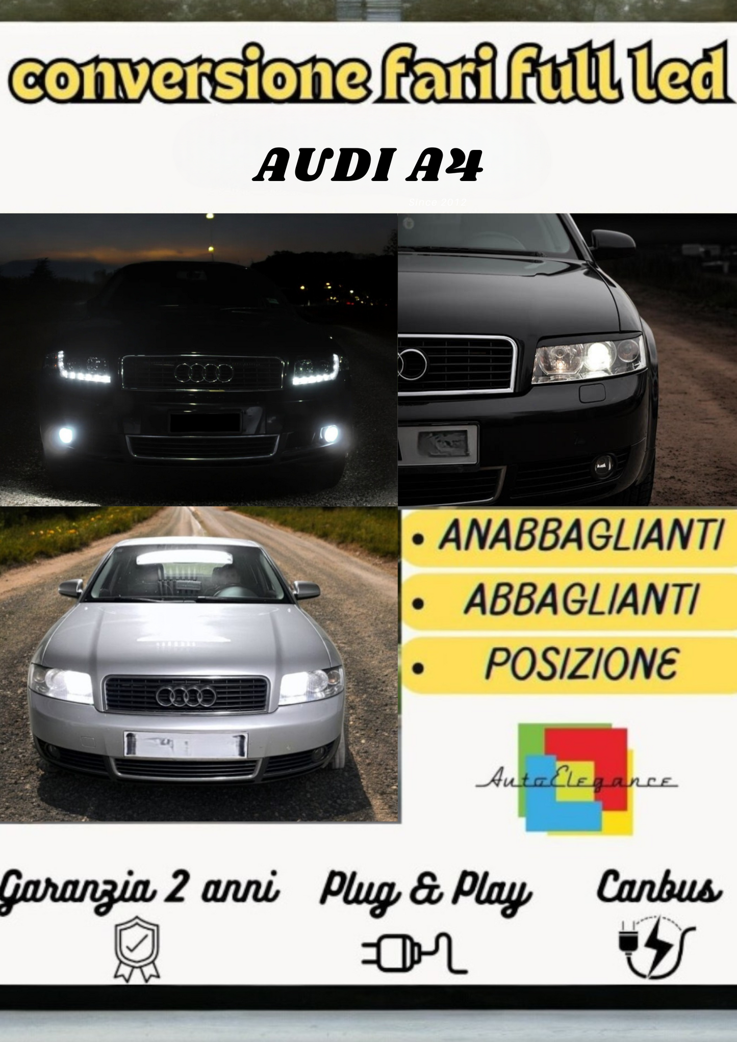 ⭐LAMPADE D1S LED 6000K DA XENON A LED MATRIX ADATTO PER AUDI A4 B6 AVANT⭐