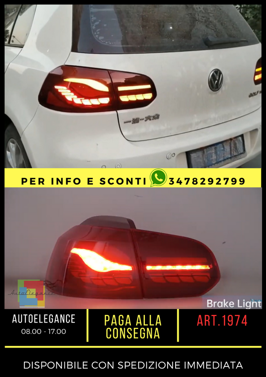 💎FARI POSTERIORI ADATTI PER VW GOLF 6 VI 2008-2012 FULL LED OLED💎